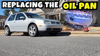99 MK4 GOLF | replacing a cracked oil pan