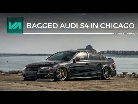 Bagged Audi S4 in Chicago // Variant Alloy Wheels // Brushed Titanium Argon