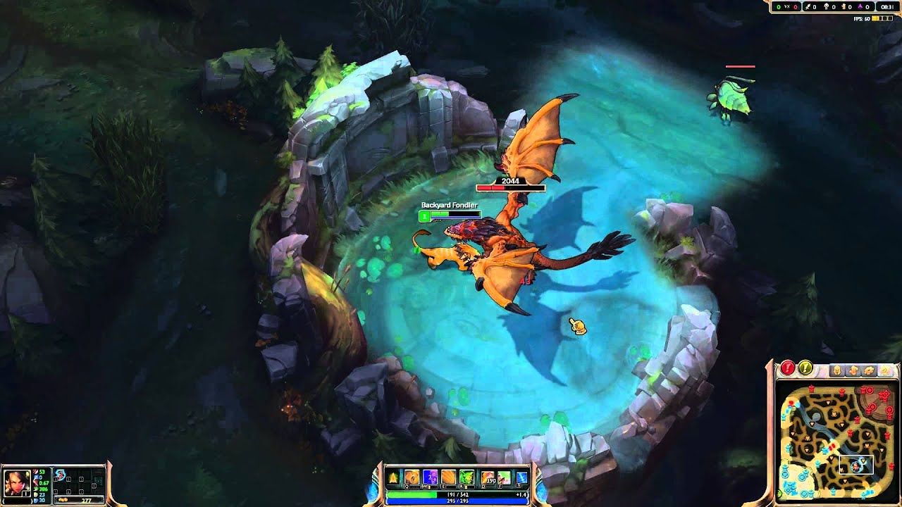 Liên Minh Huyền Thoại: Nidalee lv 1 solo rồng ở map mới