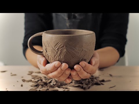 How I Hand Build a Pottery Mug - No Wheel Required - ASMR