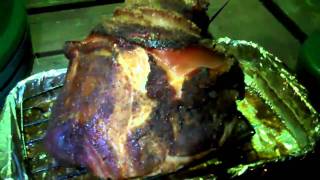 preview picture of video 'Smoked Ham on the BGE:        Start to finish'
