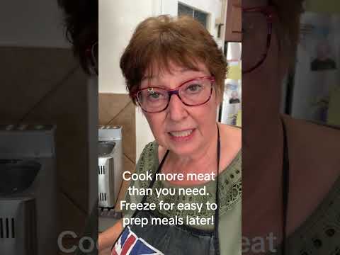 Cook more meat than you need. Freeze it for use later. #frugalhealthychef