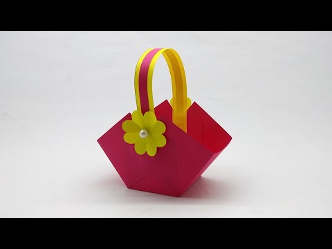 How To Make Paper Flower Basket - DIY Beautiful Paper Basket