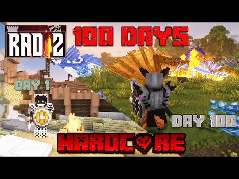I Survived 100 Days In Hardcore RAD 2 Minecraft