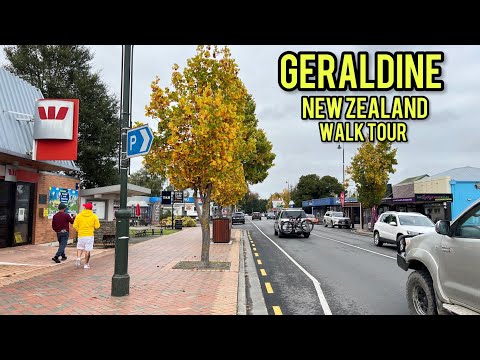 [4K] Caminhada de outono 🍂 na Nova Zelândia-Geraldine.