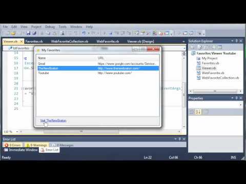 Visual Basic Tutorial - 193 - Favorites Part 6 Opening The Favorites ...