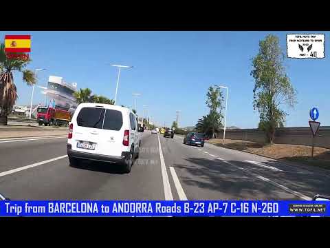 #40 Trip from BARCELONA to ANDORRA Roads B-23 AP-7 C-16 N-260 SPAIN 2022 Helmet Cam WWW.TOFIL.NET