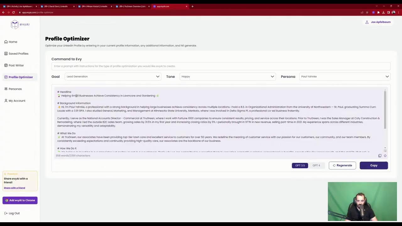 How to create LinkedIn Posts with AI // evyAI.com Tutorial