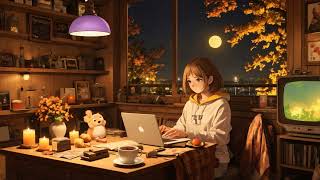 Lofi Study Music 🌙 Cozy Autumn Night with Relaxing Beats | Focus & Chill