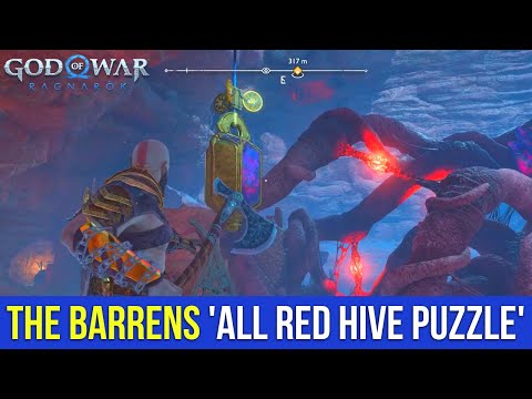 God of War Ragnarok - All Red Hive / Throwing Axe Puzzle (The Barrens, Secret of the Sands, Alfheim)