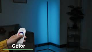 مصباح أرضي زاوية LED بعدة الوان مع جهاز التحكم عن بعد