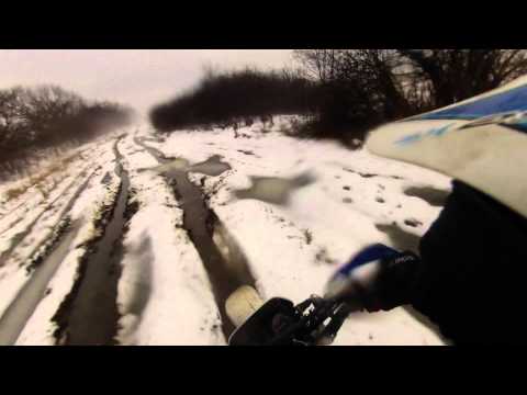 Motorcycle Adventure's Off-Road Riding  Lesje, Paracin, winter  on Suzuki Dr350