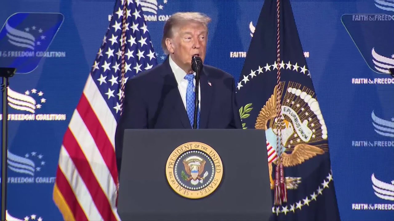 Trump comments on Iran, oil prices and 'beautiful' reflecting pool during DC conference
