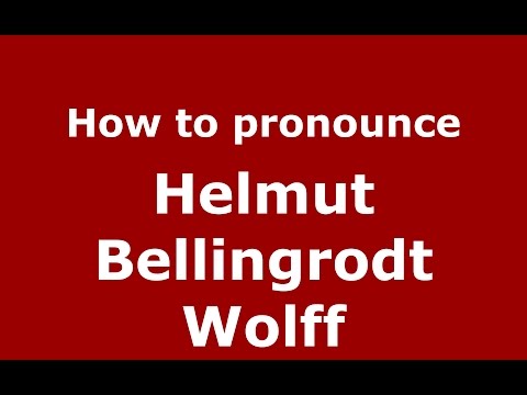 How to pronounce Helmut Bellingrodt Wolff (Colombian Spanish/Colombia)  - PronounceNames.com