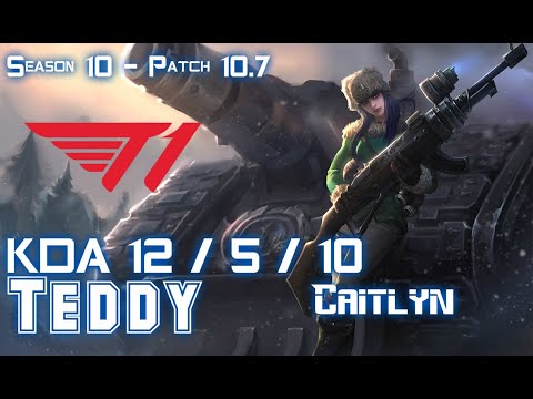 T1 Teddy CAITLYN vs EZREAL ADC - Patch 10.7 KR Ranked