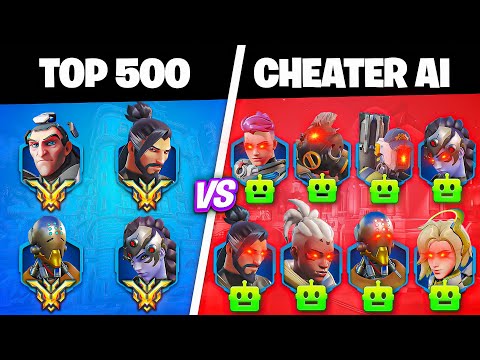 We Put CHEATER AIs vs TOP 500 players... Who wins?! (Overwatch 2)