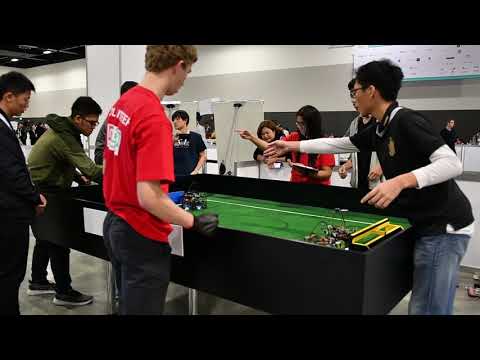 Team Raffles vs Apex, 1st Half, RoboCup Junior Soccer Lightweight, Sydney 2019