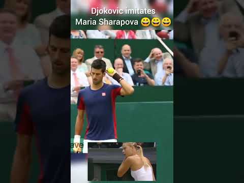 Джокович подражает Марии Шараповой #шорты#смешно#бадминтон#djokovic#sharapova#shorts