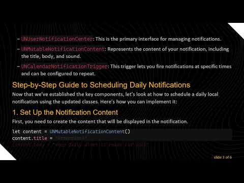How to Use UNNotificationRequest for Daily Local Notifications in iOS
