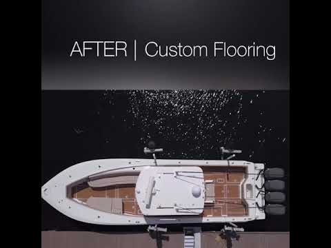 39 SeaVee with Forward Seating BEFORE & AFTER custom boat foam flooring. NOT SeaDek! BOAT PROJECT