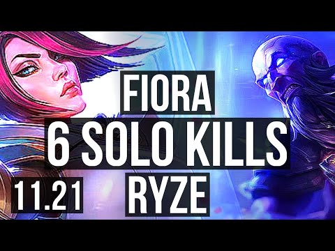 FIORA vs RYZE (TOP) | 6 solo kills, 700+ games, Legendary | KR Grandmaster | v11.21