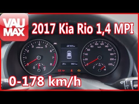 2017 Kia Rio 1,4 MPI Beschleunigung 0-100 km/h / 99 PS & 133 Nm / Tachovideo / Acceleration  0-60mph