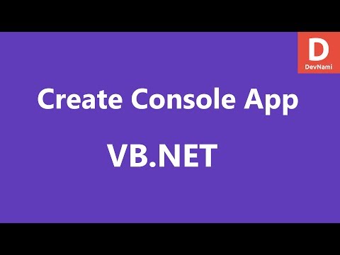 VB Net Create Console Project in Visual Studio