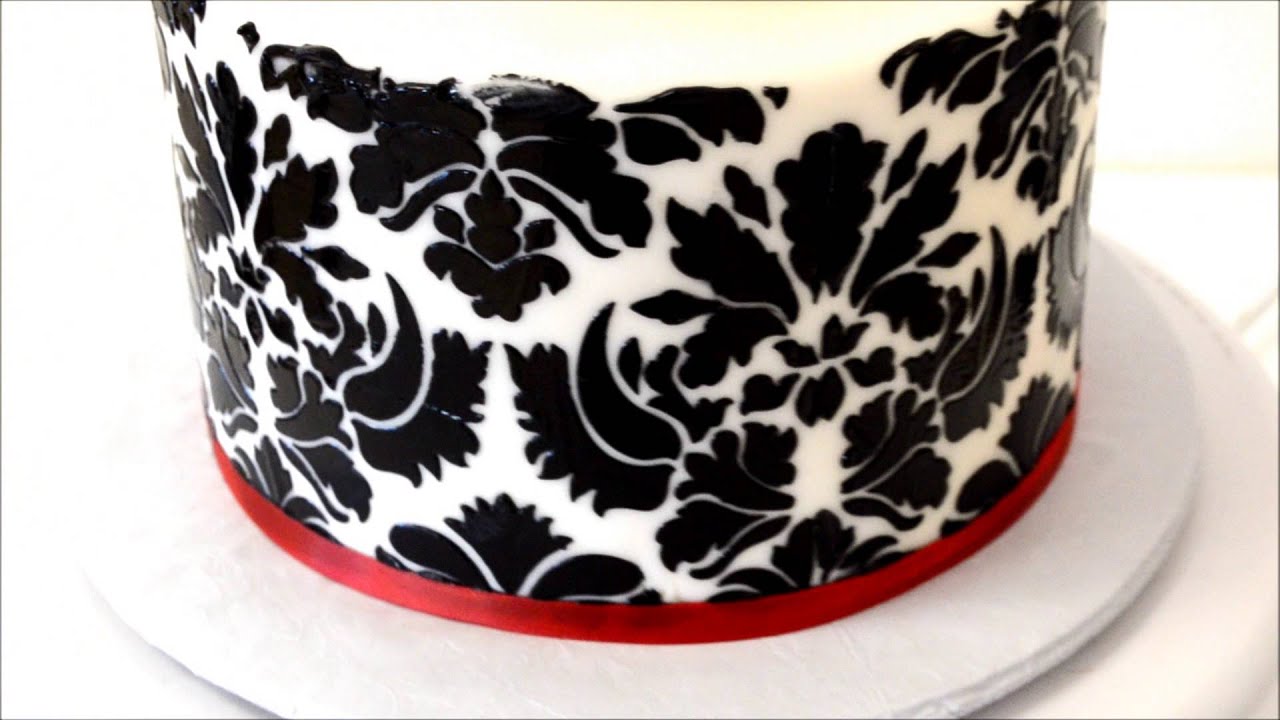 Damask Pattern Anniversary Cake