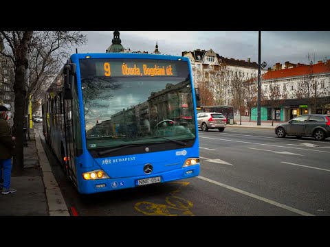 Hungary, Budapest, bus 9 ride from Arany János utca M to Margit híd, budai hídfő H