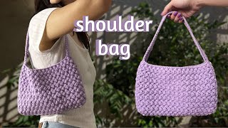 Textured Crochet Shoulder Bag Tutorial | Crochet Bean Stitch Bag