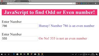 JavaScript Program to Find whether a Number is Even or Odd with Source Code