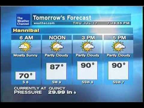 WeatherStar XL Hannibal, MO - 7-17-2008 7:28PM CDT
