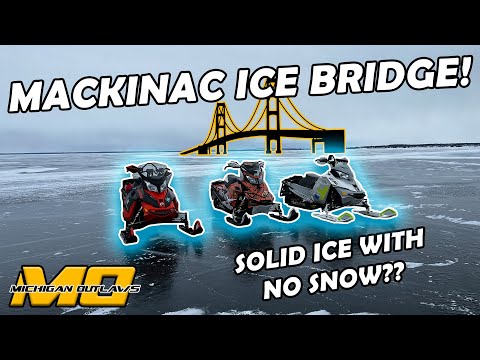 Snowmobiling Across the Ice Bridge to Mackinac Island!
