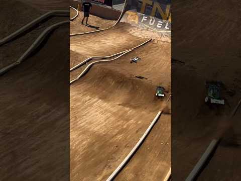 Wild RC car pass during a qualifying race! Team driver Nick Wautlet and his RC8B4! #WeAreAE