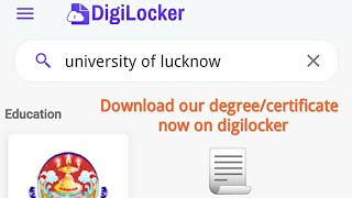 LUCKNOW UNIVERSITY DOWNLOAD YOUR DEGREE AND DIPLOMA CERTIFICATE|LU DEGREE | DIGILOCKER |download now