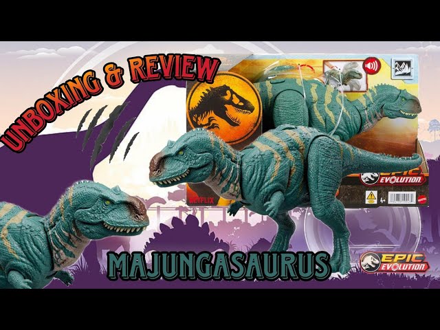 Vídeo relacionado con Mattel Jurassic World: Teoría del Dinocaos Netflix - Majungasaurus Rugido Salvaje, Figura de acción de dinosaurio de juguete que emite sonidos, serie Epic Evolution, +4 años, HTK76