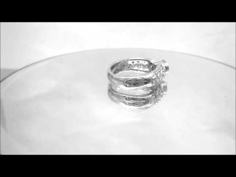 14K WHITE GOLD ROUND DIAMOND ENGAGEMENT RING SEMI BEZEL AND PAVE 1.85CTW - KNR INC - 673