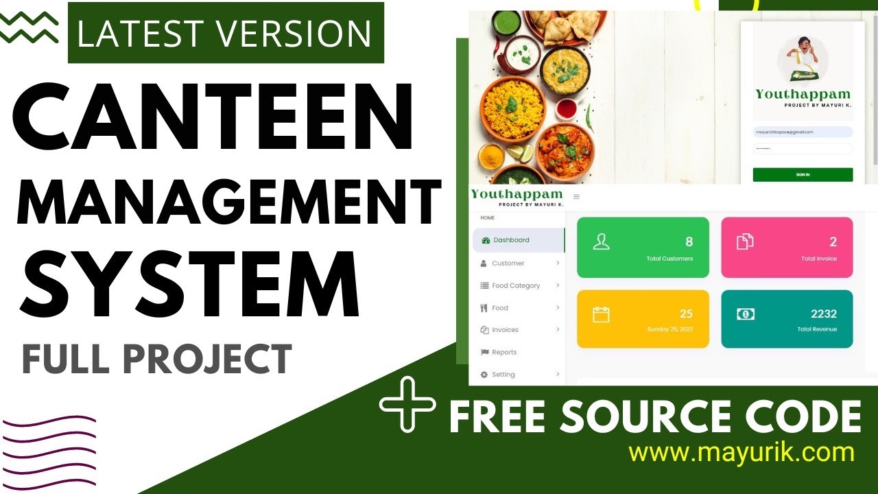 Canteen management system project in php | Cafeteria software | php projects with source code