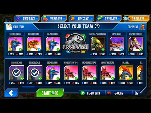 SEGNOSUCHUS vs UNAYRHYCHUS - JURASSIC WORLD THE GAME