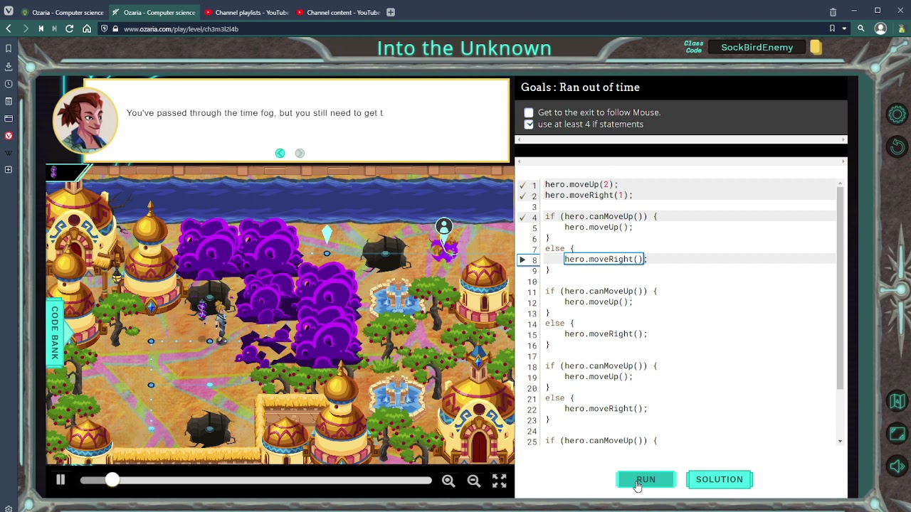 Ozaria - Javascript - Chapter 3 - Module 3 - Into The Unknown
