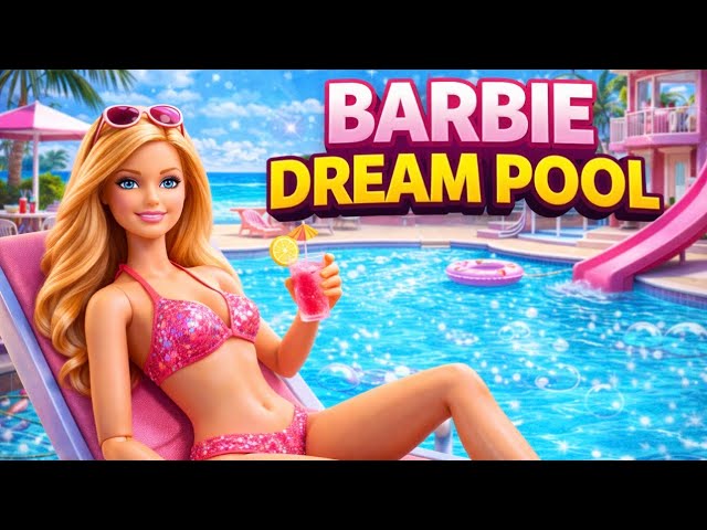 Vídeo relacionado con Barbie Piscina de ensueño Conjunto de Juego con 6 Zonas de Juego, Incluyendo un Jacuzzi con tobogán y Burbujas, además de más de 20 Accesorios como Mascotas, flotadores y Mucho más, JKG83