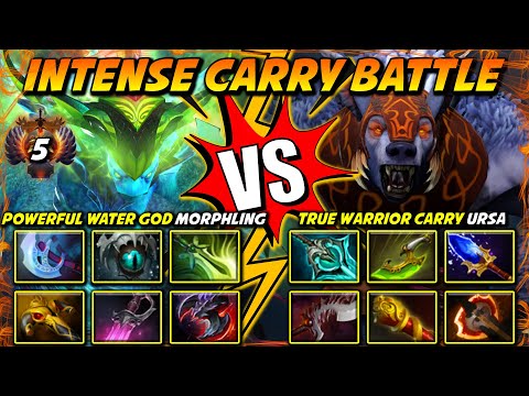 TRULY INTENSE HARD CARRY BATTLE | POWERFUL WATER GOD MORPHLING VS. TRUE WARRIOR CARRY URSA DOTA 2