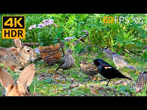 Cat TV for Cats to Watch 😺 Beautiful Birds, Cute Bunnies Squirrels 🐿 8 Hours 4K HDR 60FPS
