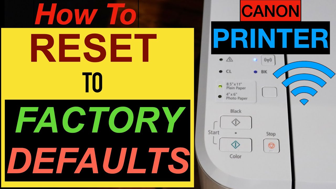 How do I reset my Canon printer to factory settings?