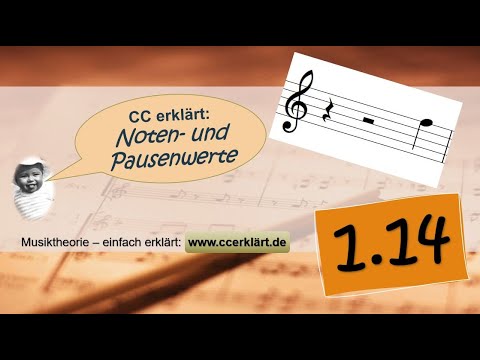Musiktheorie einfach erklärt 1.14 - Notenwerte / Pausenwerte  einfach schreiben    www.ccerklärt.de