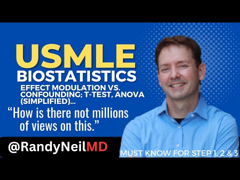 USMLE STEP 1: EFFECT MODULATION vs. CONFOUNDING; t-test, ANOVA (Simplified)...