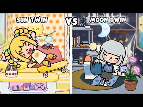 Sun Twin vs. Moon Twin ☀️🌘 Two Opposite Worlds | Toca Boca Life Story