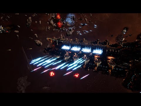 Imperator Somnium vs Orks - Veritatem Imperialis Mod - Massive Battle - Battlefleet Gothic Armada 2