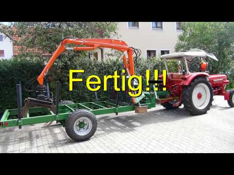 Rückewagen Eigenbau an Güldner G40s im Einsatz