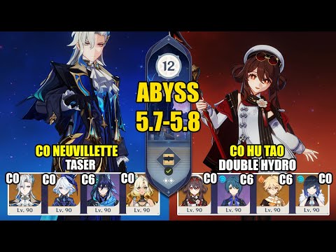 C0 Neuvillette Taser & C0 Hu Tao Double Hydro | Spiral Abyss 5.7 - 5.8 | Genshin Impact 【原神】